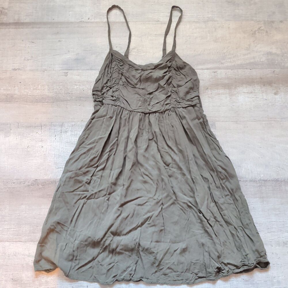 Torrid Olive Green Smocked Cami Dress Women's Plus Size 1 (US 14-16)